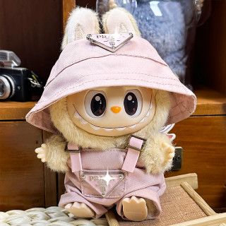 2025.06.13 Labubu Clothes Pink suit (bucket hat + overalls)