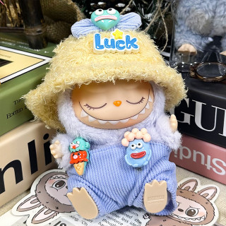 2025.06.13 Labubu Clothes Blue big mouth fish (luck hat + headdress + overalls