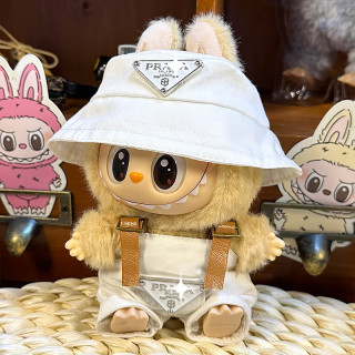 2025.06.13 Labubu Clothes White suit (bucket hat + overalls)