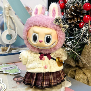 2025.06.13 Labubu Clothes jk suit (headwear + sweater + shirt + pleated skirt + crossbody bag)
