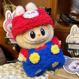 2025.06.13 Labubu Clothes Mario (hat + sweater + overalls)