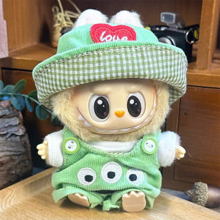 2025.06.13 Labubu Clothes Three-eyed monster (heart hat + T-shirt + overalls)