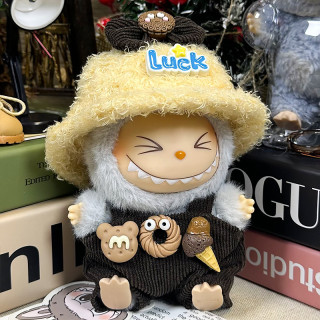 2025.06.13 Labubu Clothes Brown donut (luck hat + headdress + overalls)