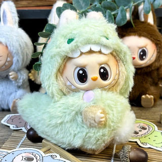 2025.06.13 Labubu Clothes 3D green dinosaur (headgear + padded coat)