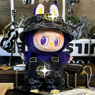 2025.06.13 Labubu Clothes Black suit (bucket hat + overalls)