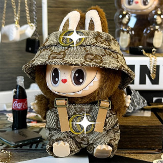 2025.06.13 Labubu Clothes Coffee suit (bucket hat + overalls)