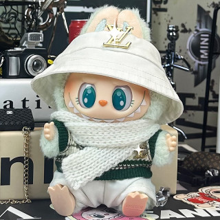 2025.06.13 Labubu Clothes White suit (bucket hat + sweater + scarf + pants)