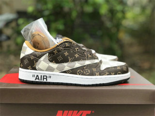 Authentic Travis Scott x LV x Air Jordan 1 Low
