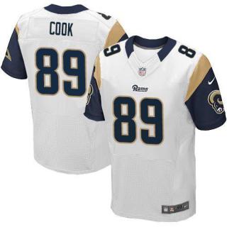 Nike St Louis Rams -89 Jared Cook White Men's Stitched NFL Elite Jersey