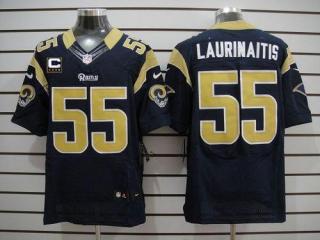 Nike St Louis Rams -55 James Laurinaitis Navy Blue Team Color With C Patch Men's Stitched NFL Elite