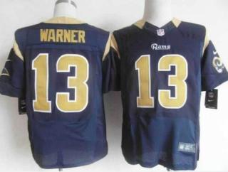 Nike St Louis Rams -13 Kurt Warner Navy Blue Team Color Men's Stitched NFL Elite Jersey