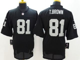 Nike Oakland Raiders #81 Tim Brown Black Team Color Men's Stitched NFL Elite Jersey