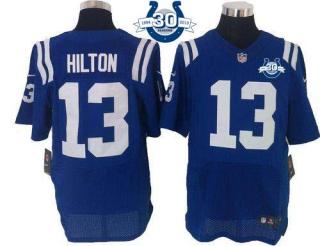 Nike Indianapolis Colts #13 TY Hilton Royal Blue Team Color With 30TH Seasons Patch Men's Stitched N