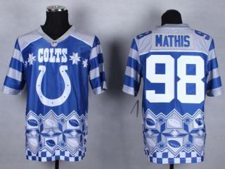 Nike Indianapolis Colts #98 Robert Mathis Royal Blue Men‘s Stitched NFL Elite Noble Fashion Jersey