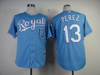 Kansas City Royals -13 Salvador Perez Light Blue Cool Base Stitched MLB Jersey