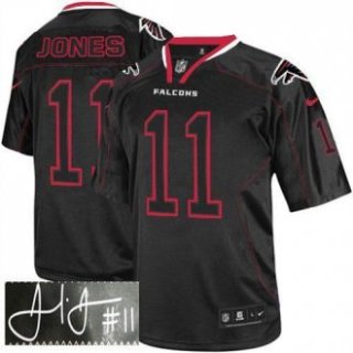 NEW Atlanta Falcons 11 Julio Jones Lights Out Black Jerseys(Signed Elite)