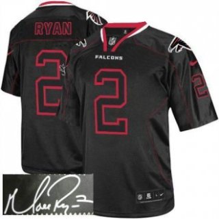 NEW Atlanta Falcons 2 Matt Ryan Lights Out Black Jerseys(Signed Elite)