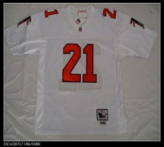 Mitchell And Ness Falcons 21 Deion Sanders White Throwback Stitched NFL Jersey