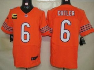 Nike Bears -6 Jay Cutler Orange Alternate With C Patch Stitched NFL Elite Jersey