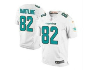 2013 NFL NEW Miami Dolphins -82 hartline White Jerseys(Elite)