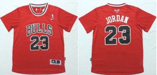 Chicago Bulls -23 Michael Jordan Red Short Sleeve Stitched NBA Jersey