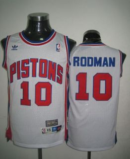 Throwback Detroit Pistons -10 Richard Rodman White Stitched NBA Jersey