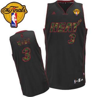 Miami Heat -3 Dwyane Wade Black Camo Fashion Finals Patch Stitched NBA Jersey