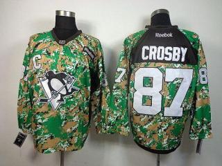 Pittsburgh Penguins -87 Sidney Crosby Camo Veterans Day Practice Stitched NHL Jersey
