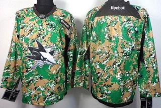 San Jose Sharks Blank Camo Veterans Day Practice Stitched NHL Jersey