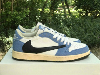 Authentic Travis Scott x Air Jordan 1 Low Denim/Black/White
