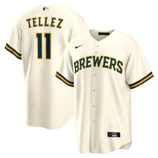 Men's Milwaukee Brewers Rowdy Tellez Nike White Replica Player Jersey