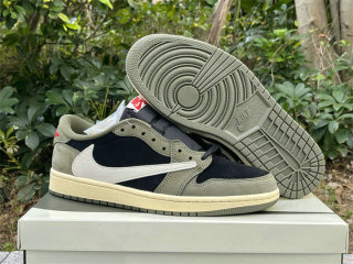Authentic Travis Scott x Air Jordan 1 Low “Black Olive”