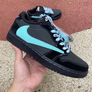 Authentic Travis Scott x Air Jordan 1 Low OG Tiffany Blue/Black
