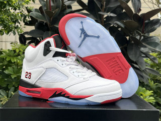 Authentic Air Jordan 5 “Fire Red”(Black Tongue)