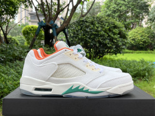 Authentic Air Jordan 5 Low WMNS Sail/Starfish/Neptune Green