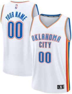 Men's Oklahoma City Thunder Fanatics White Fast Break Custom Jersey - Association Edition