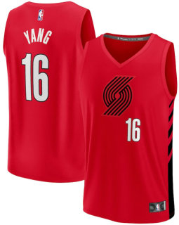 Men's Portland Trail Blazers Yang Hansen Fanatics Red Fast Break Replica Jersey - Statement Edition