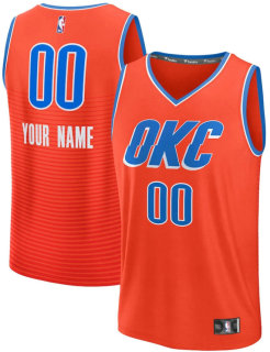 Men's Oklahoma City Thunder Fanatics Orange Fast Break Custom Jersey - Statement Edition