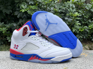 Authentic Air Jordan 5 White/Blue/Black/