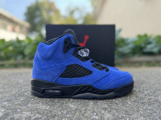 Authentic Air Jordan 5 Blue Suede