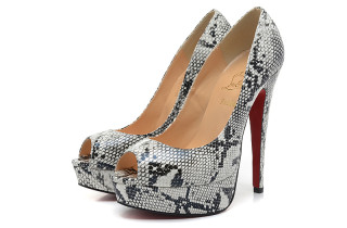 CL 14 cm Snakeskin sand fish mouth sandals AAA