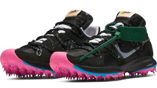 Authentic OFF-WHITE x Nike Zoom Terra Kige 5 Black/Metallic Silver-White-Pink Blast