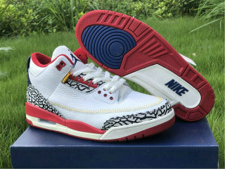 Authentic Air Jordan 3 GS White/Rouge/Blue