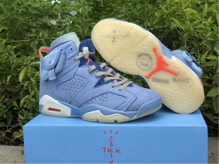 Authentic Travis Scott x Air Jordan 6 Blue/White