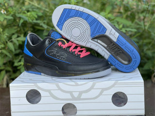 Authentic Off-White x Air Jordan 2 Low Black/Varsity Royal