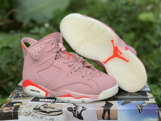 Authentic Aleali May x Air Jordan 6 Rust Pink/Bright Crimson