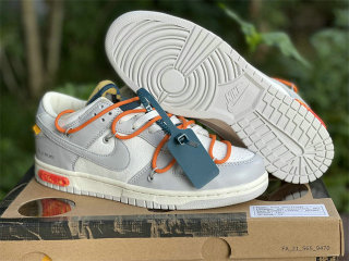 Authentic Off-White x Nike Dunk Low Sail/Neutpal Grey-Orange