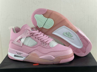Authentic Off-White x Air Jordan 4 GS Pink/White