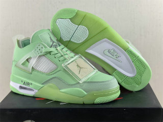 Authentic Off-White x Air Jordan 4 GS Green/White