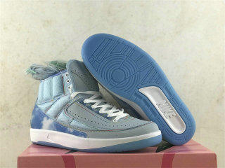 Authentic J Balvin x Air Jordan 2 GS Celestine Blue/White